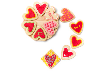 Heart shaped cookies for valentine's day