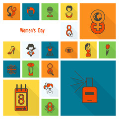 Womans Day Icon Set