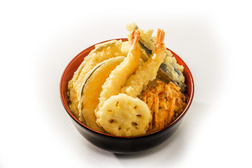 よくある天重と天丼 Japanese foods of tempura and the rice