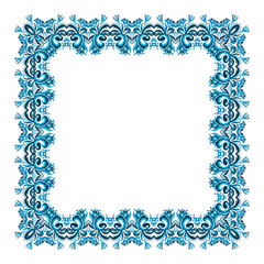 Fototapeta premium illustration of a square frame from abstract element on white ba