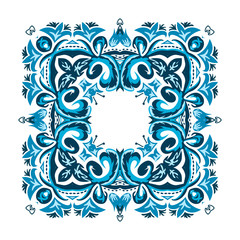 illustration of a square frame from abstract element on white ba