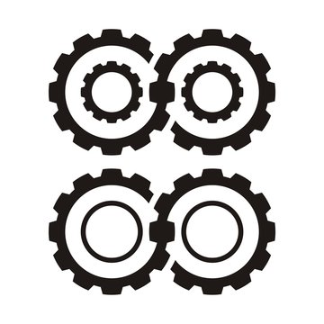 Black Silhouette Gear Infinity Design Logo Vector