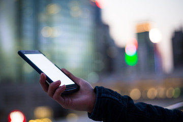 Woman using her mobile phone