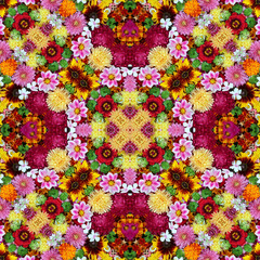 Seamless Flower background, top view.