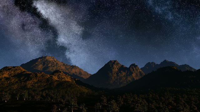 Milky Way in the mountains timelapse