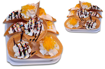 Crispy and cream with sweet egg york