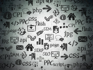 Digital background: Digital Paper with  Hand Drawn Site Development Icons