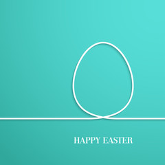 Happy Easter card with paper egg. - 102489552