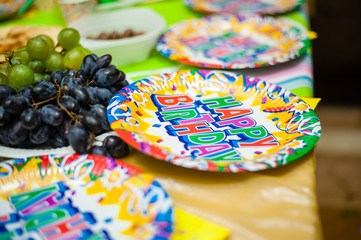 Table set up for a child's party