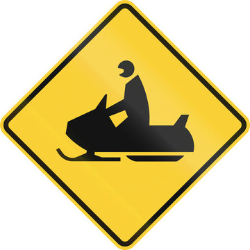 recommend clip art: United States MUTCD warning road sign - Snowmobile