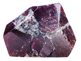 crystal of garnet (almandine) gemstone isolated