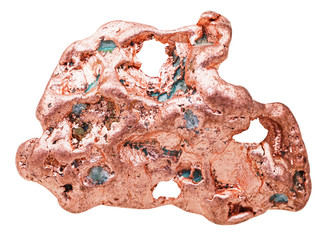 natural native copper isolated on white - obrazy, fototapety, plakaty