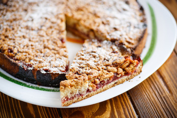 sweet cake with fruit jam 
