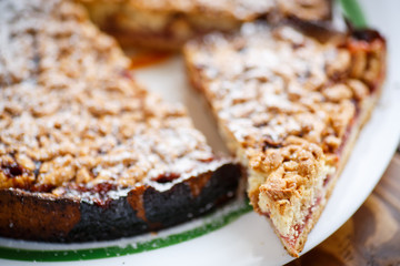 sweet cake with fruit jam 