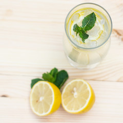 Lemonade with lemon and ginger