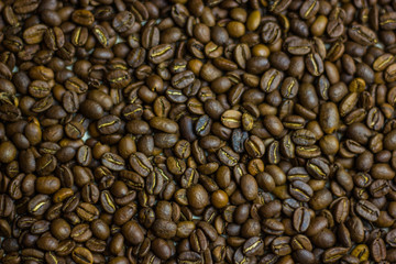 black Coffee beans texture background