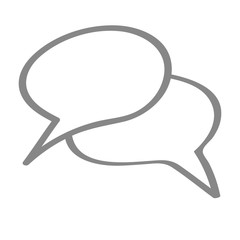 Handgezeichnetes Sprechblasen-Icon in grau