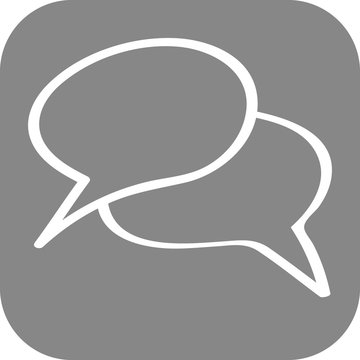 Handgezeichnetes Sprechblasen-Icon mit grauem Hintergrund