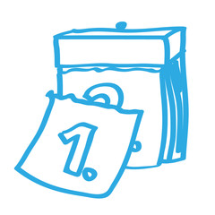 Handgezeichnetes Kalender-Icon in blau