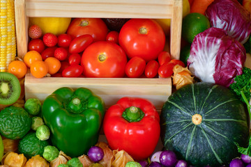 Fresh fruits and vegetables for healthy