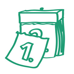 Handgezeichnetes Kalender-Icon in grün