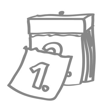 Handgezeichnetes Kalender-Icon in grau
