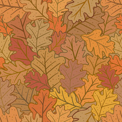 Naklejka na ściany i meble Seamless pattern with oak leaves