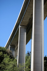 Modern tall highway bridge