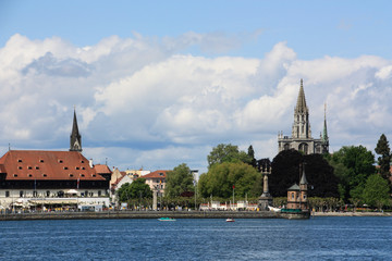 Hafen in Konstanz von Boot