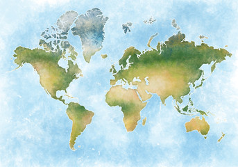 illustrazione mappa mondo e dei continenti del pianeta terra