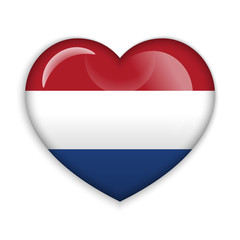  Love Netherlands.  Flag Heart Glossy Button