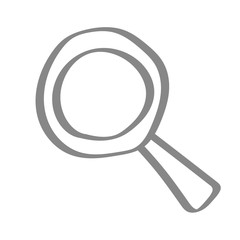 Handgezeichnetes Suchen-Icon in grau