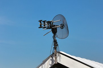 The local satellite dish at a  house