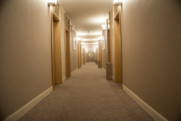 Corridor with stairs into hotel