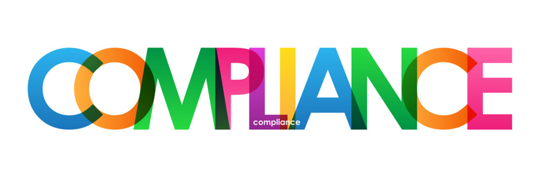 "COMPLIANCE" colourful vector letter icon