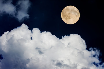 Fototapeta na wymiar full moon on night sky
