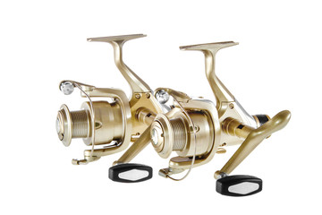 isolated object on a white background fishing reel