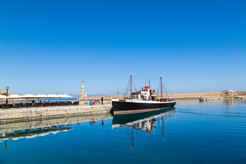 ship in the port of Chania