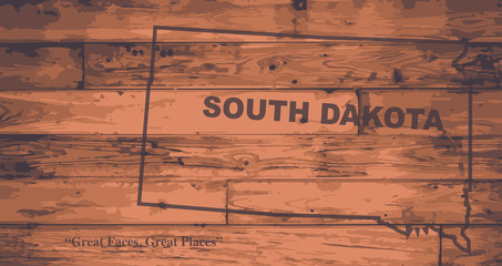 Fototapeta premium South Dakota Map Brand