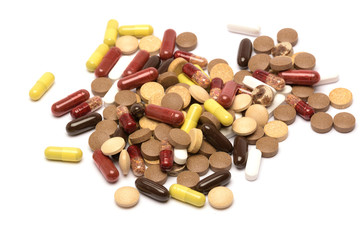 Pills isolated on white background