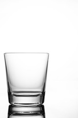 Empty glass of water isolated on white background.