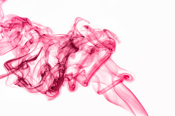 Red smoke abstract on white background