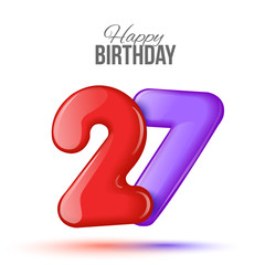 birthday. Greeting card with numbers.