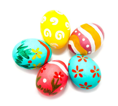 Perfect colorful handmade easter eggs