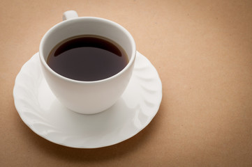 office desk with black coffee.