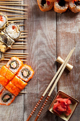 Fototapeta na wymiar Set of Maki Sushi