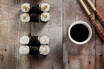 Maki Sushi Set with Soy Sauce