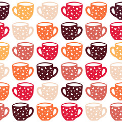 Cups seamless pattern