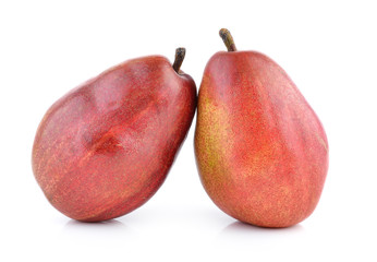red pears isolated on white background