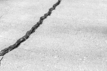 cracked concrete road